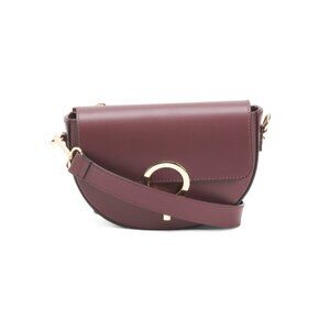 CHEVAL Bordo Made In Italy Leather Saddle Ring Closure Crossbody